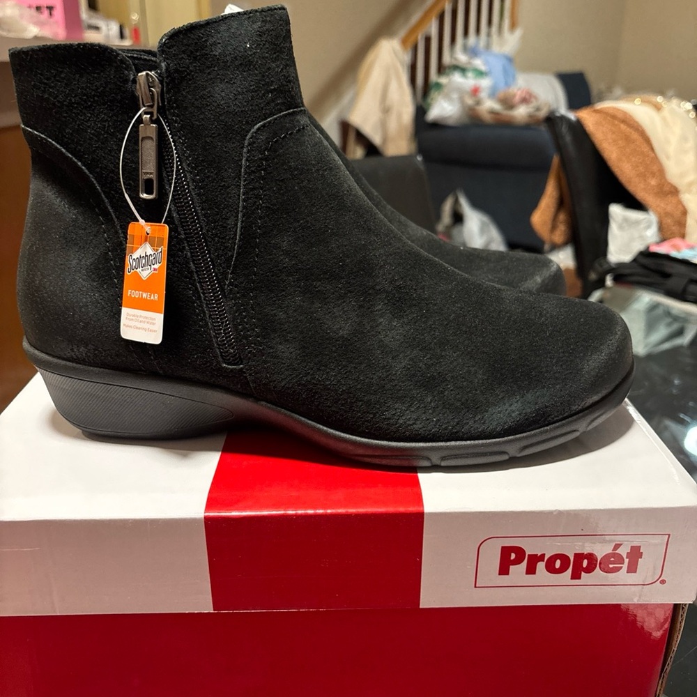 Propet Waverly is Black Suede Women’s Shortie Boots size 11 BNIB - Picture 5 of 14